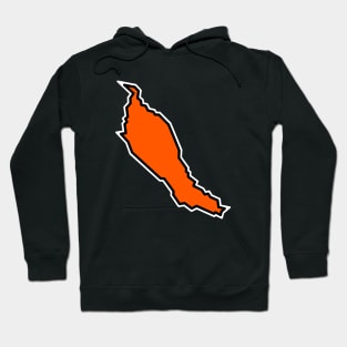 Denman Island in a Fresh Tangerine Orange - Bold and Colourful - Denman Island Hoodie